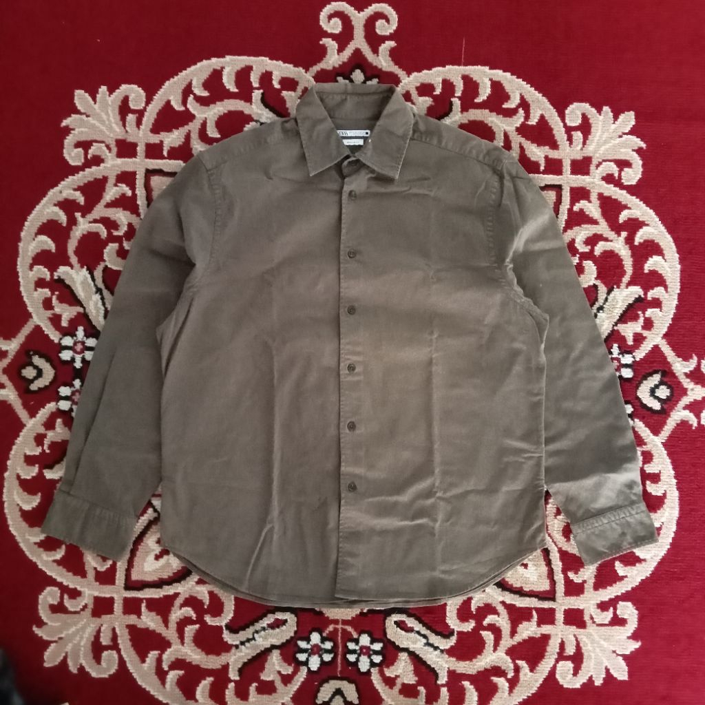 Zara Outer Overshirt Army Green Kemeja Polos Oversize