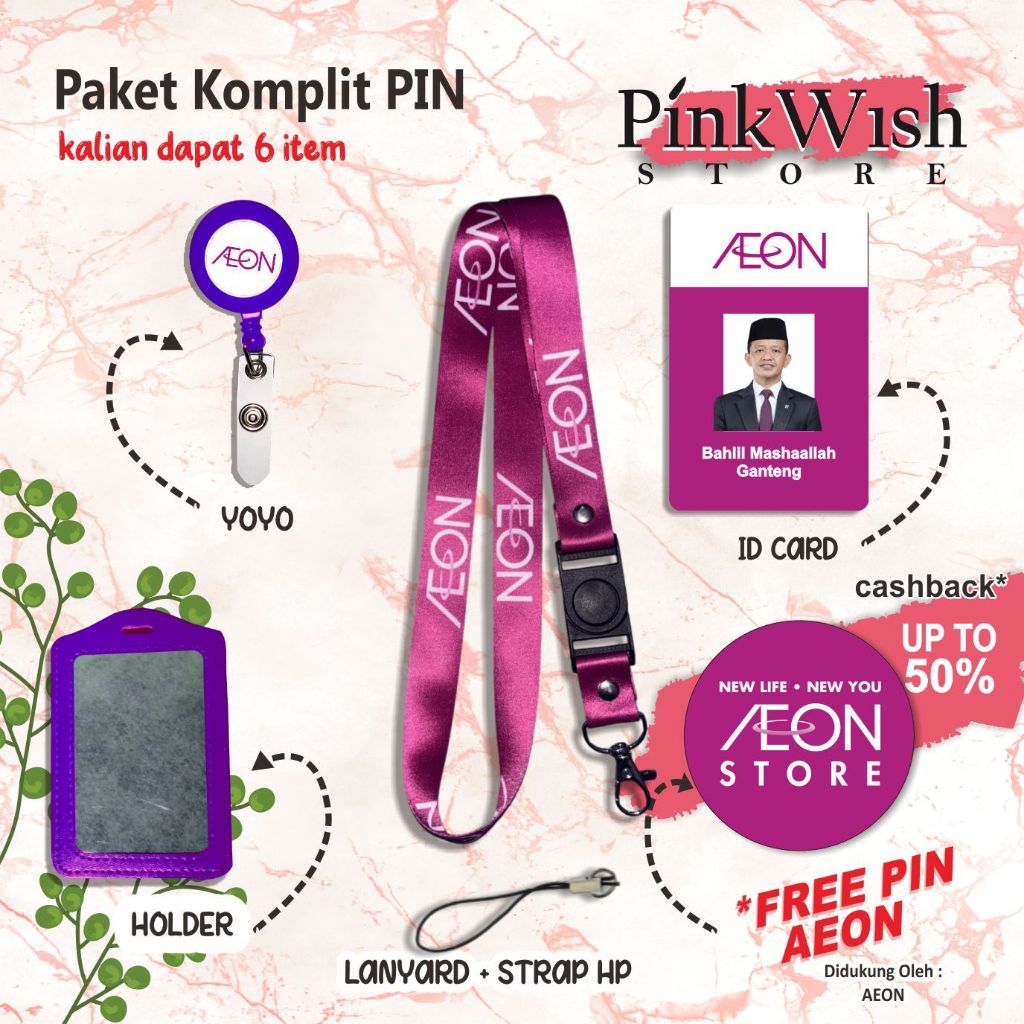 Tali IDcard AEON | Lanyard AEON [ READY STOCK ] TERLARIS