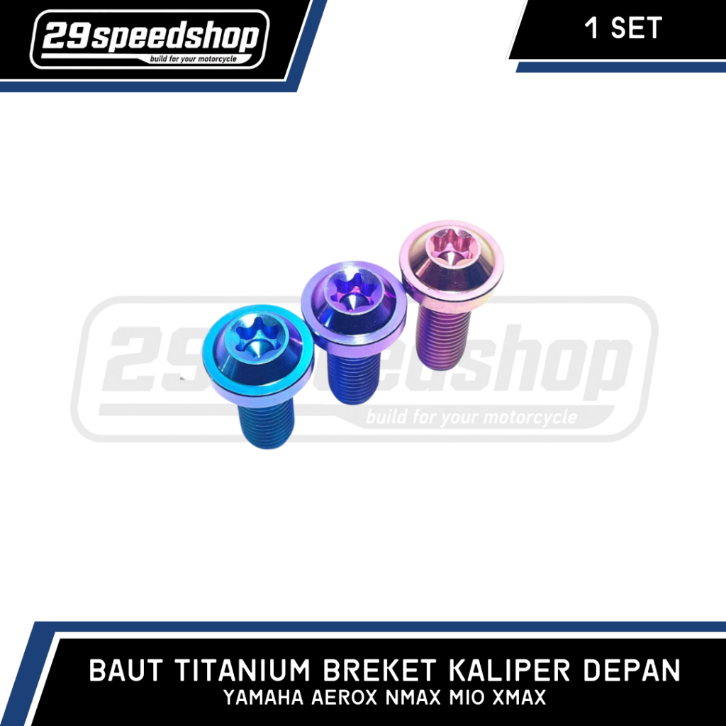 BAUT TITANIUM BREKET KALIPER DEPAN YAMAHA AEROX NMAX MIO XMAX