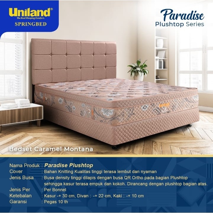 Kasur Spring Bed Uniland Paradise Plush Top Springbed Mattress KASUR SAJA