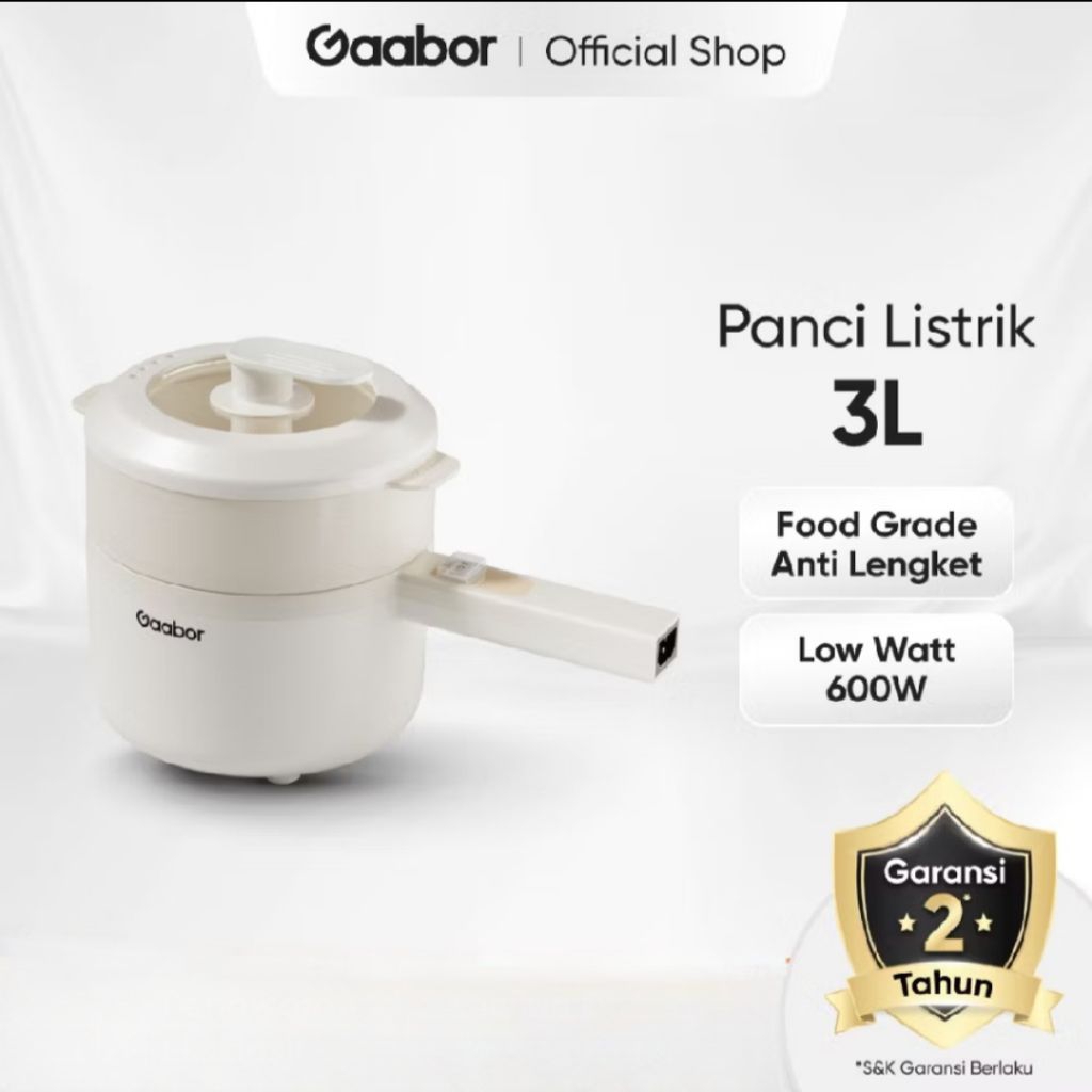 Gaabor Panci Listrik Serbaguna/Pengukus Listrik 3L