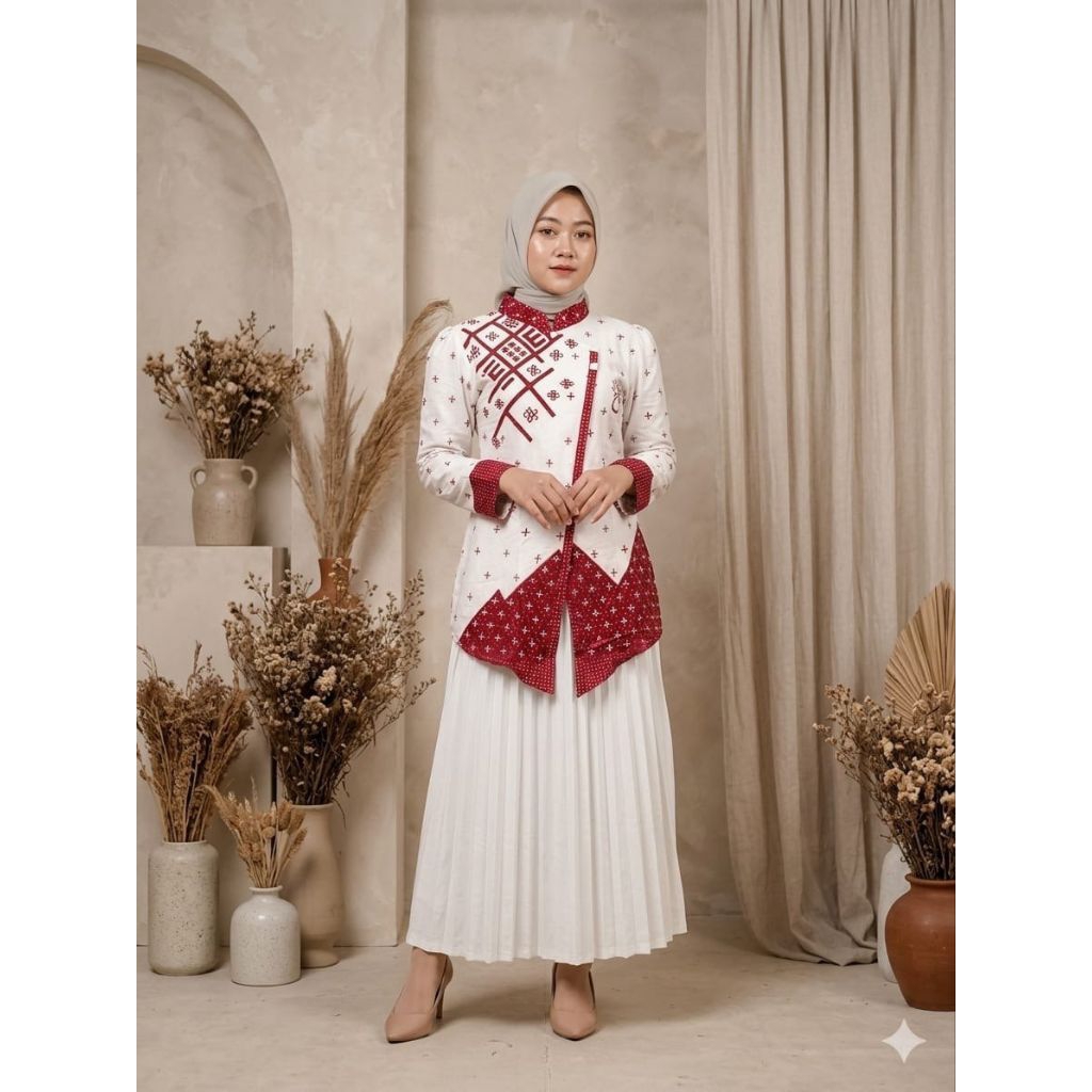 Jumbo batik wanita bluse jumbo batik wanita kantor