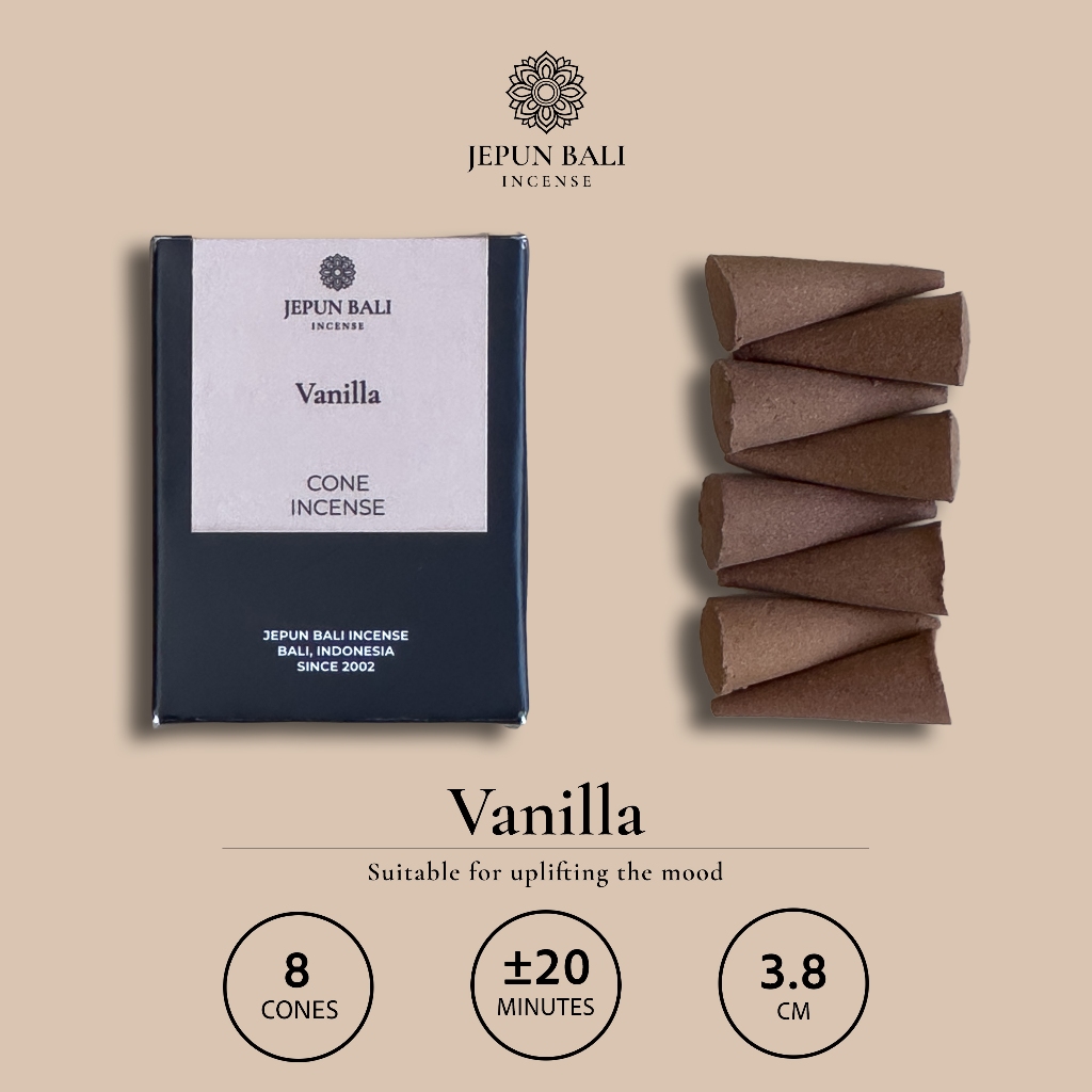 Dupa Kerucut Aromaterapi - Vanilla - Jepun Bali Incense