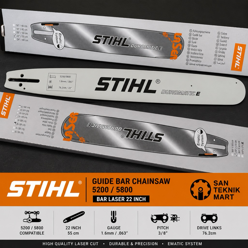 Guide Bar Mesin Senso 22 Inch STIHL ORIGINAL - Batang Gergaji STIHL ORIGINAL