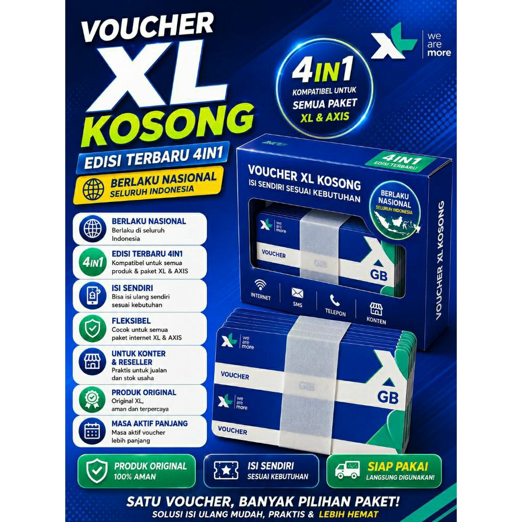 Voucher kosong XL bahan inject voucher XL