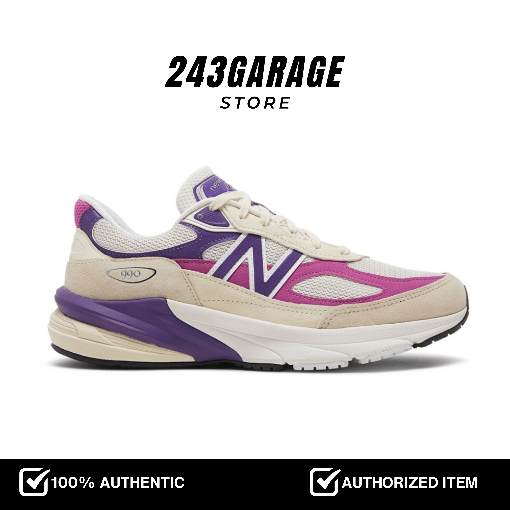 New Balance 990v6 USA Macadamia Nut Magenta Pop Purple (U990TD6) - Sneakers Original Resmi