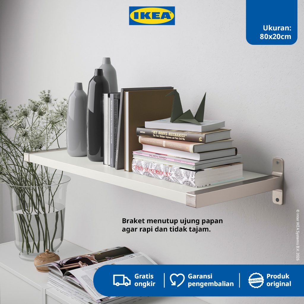 IKEA BERGSHULT/GRANHULT Rak Dinding Serbaguna Dilapisi Nikel