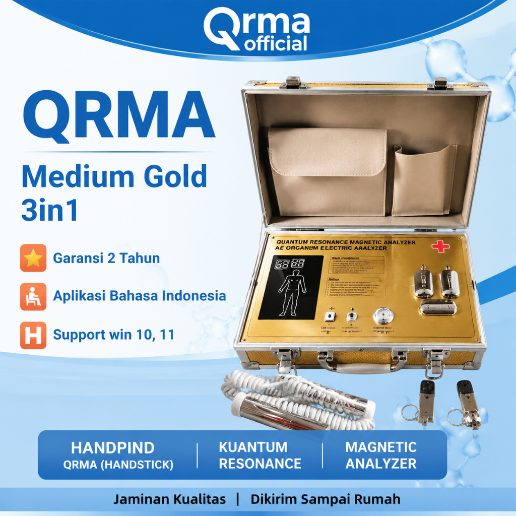 Kuantum Quantum Resonance Magnetic Analyzer QRMA GOLD SENSOR 3IN1  NEW VERSION Warna Gold SENSOR Gar
