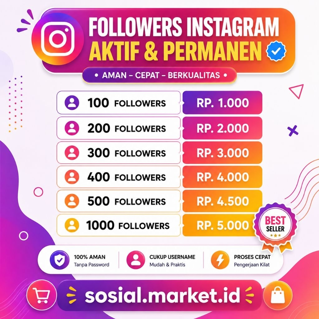 FOLLOWERS FOLLOWERS REAL PERMANEN GARANSI