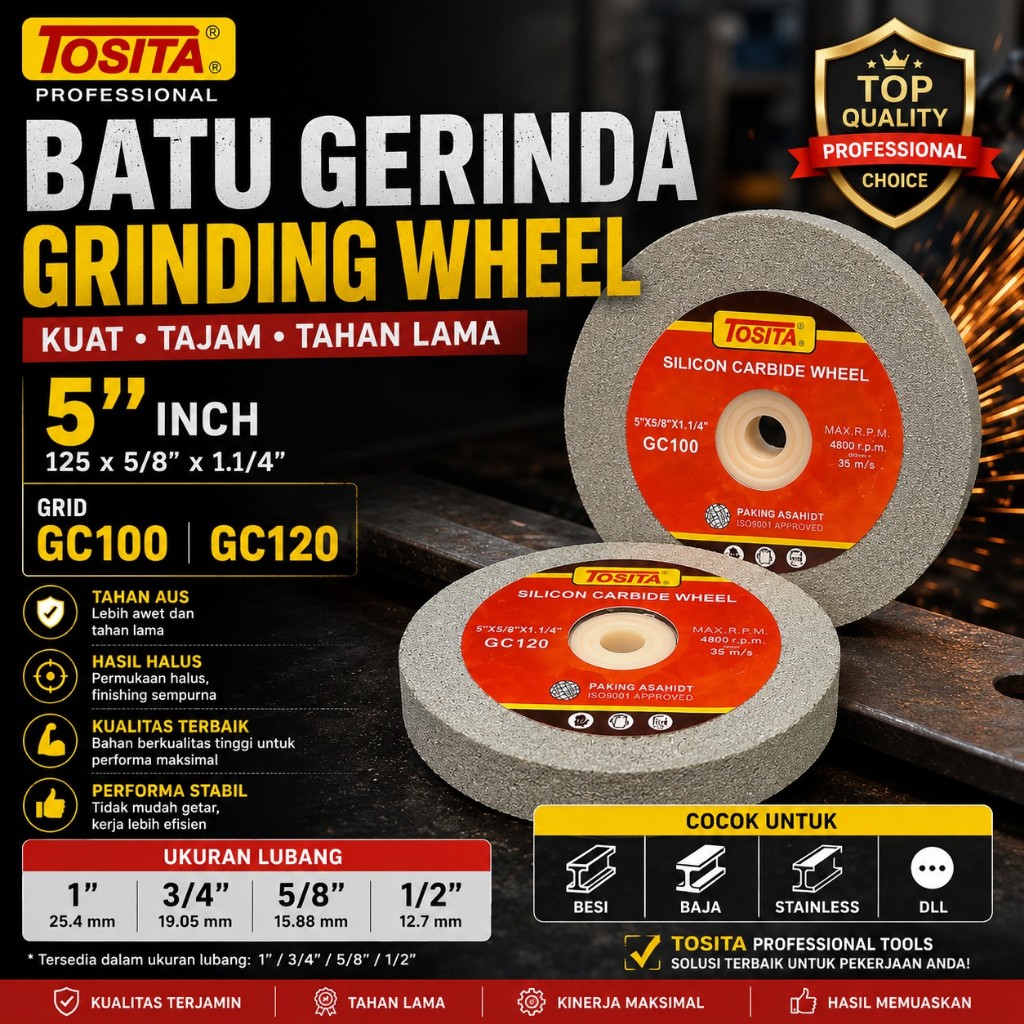 Batu Gerinda Gurinda Duduk 5" inch Grinding Wheel