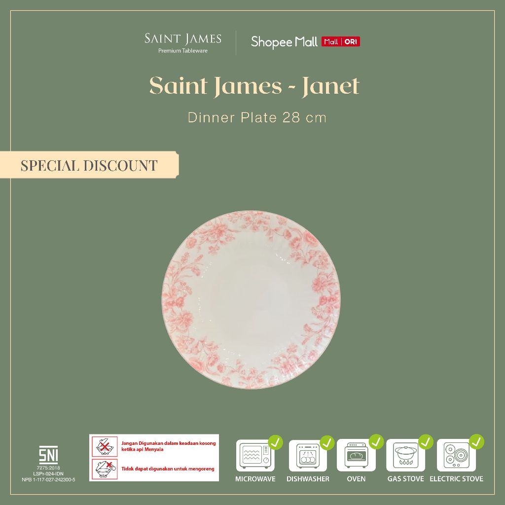 Saint James 28 cm Dinner plate Janet
