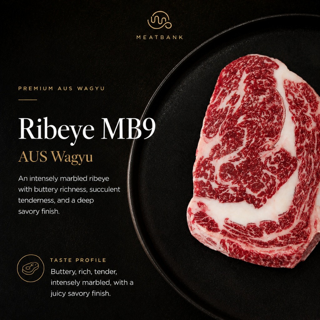 MEATBANK RIBEYE WAGYU MB9 Daging Sapi Aussie Beef Steak Rib Eye MB 9