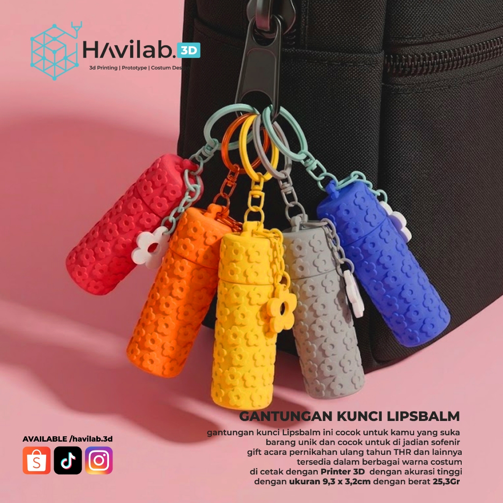 Gantungan Kunci Lipbalm holder viral aestetic | sofenir gift nama | sofenir pernikahan murah | sofen