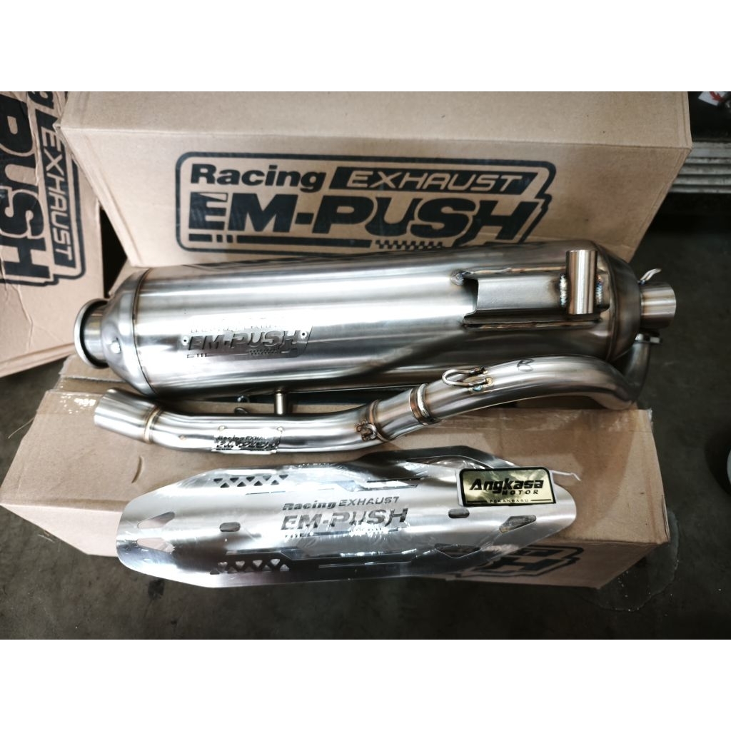 knalpot standard racing empush stainless vario125 led 125 old dll