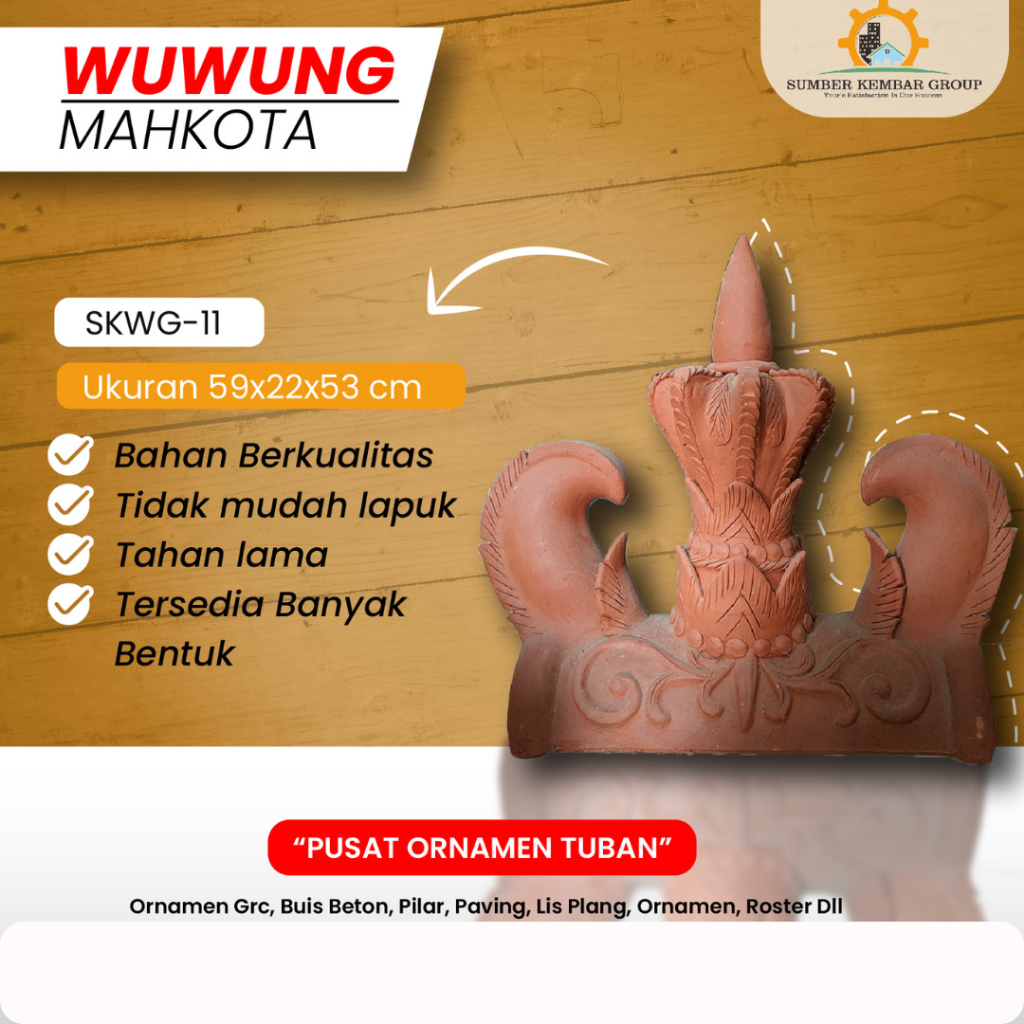 Wuwung hias tengahan mahkota murah mewah ukuran 59x22x53 (WAJIB BACA DESKRIPSI)