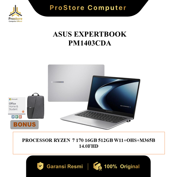 ASUS Expertbook PM1403CDA Ryzen 7 170 16GB 512GB W11+OHS+M365B 14" FHD