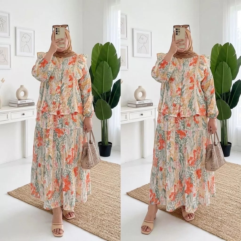 ZENA SET ROK RAYON JUMBO LD 120 130 140 // ONE SET ROK JUMBO // SETELAN ROK OVERSIZE // ONE SET SUPE