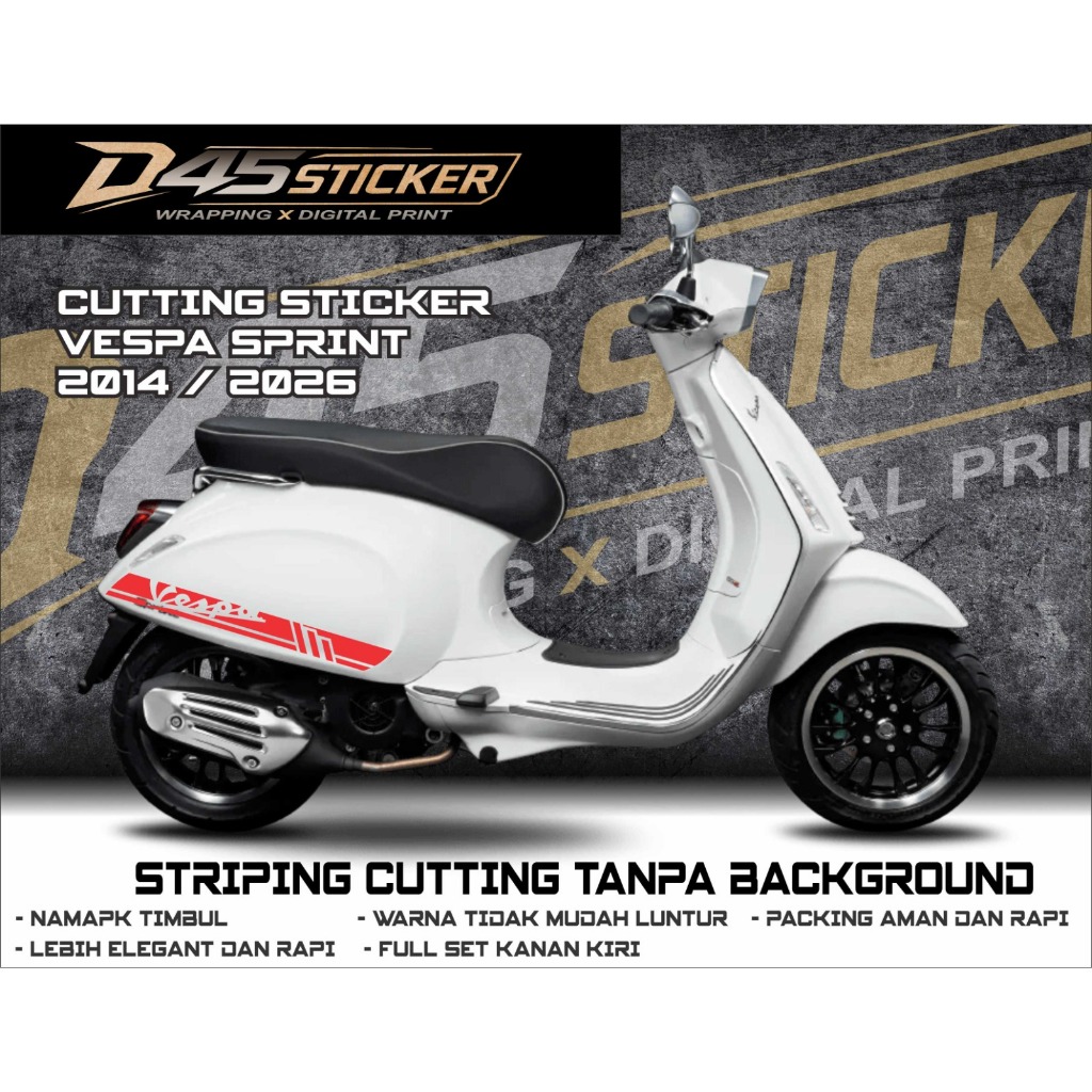 COD Stiker Striping vespa sprint tahun 2014-2026
