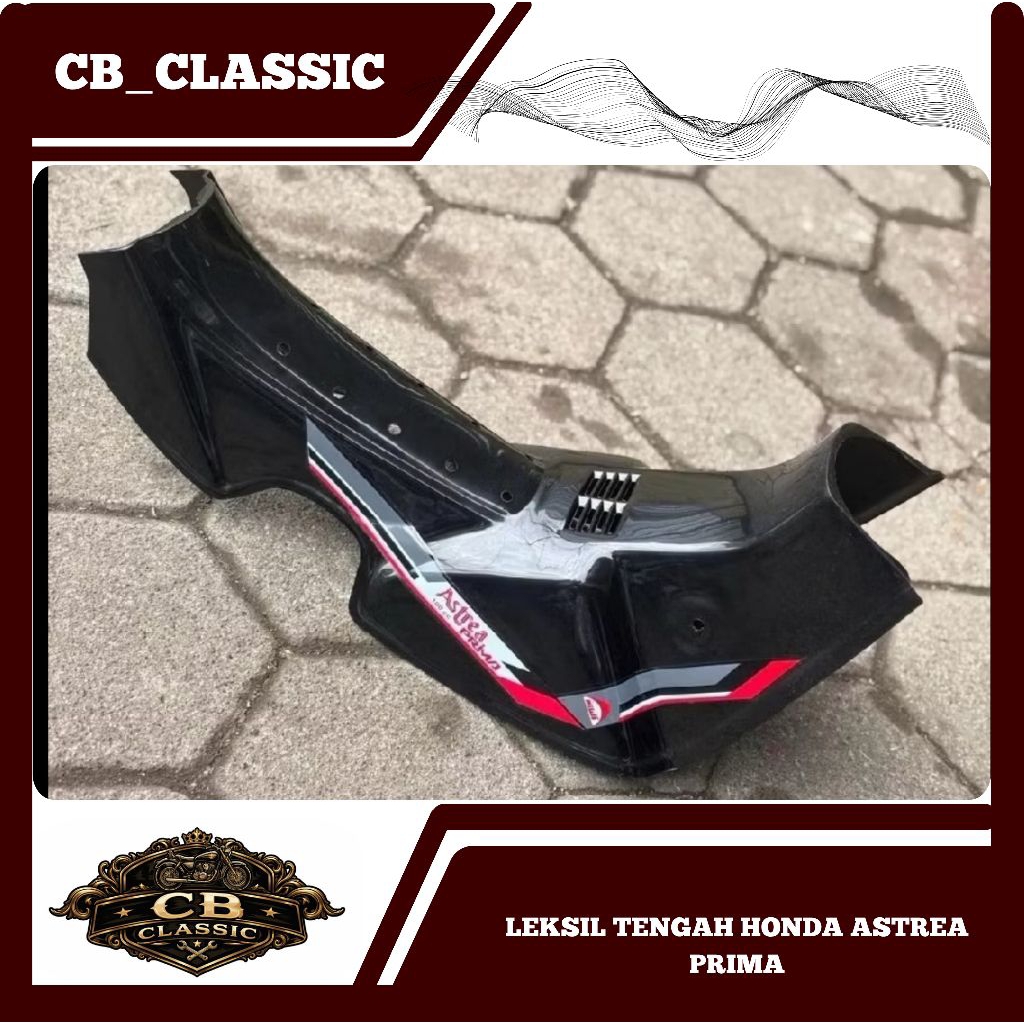 Promo - Legshield Sayap Tengah Honda Astrea PRIMA - Dek Legsil Leghsil Hitam Prima