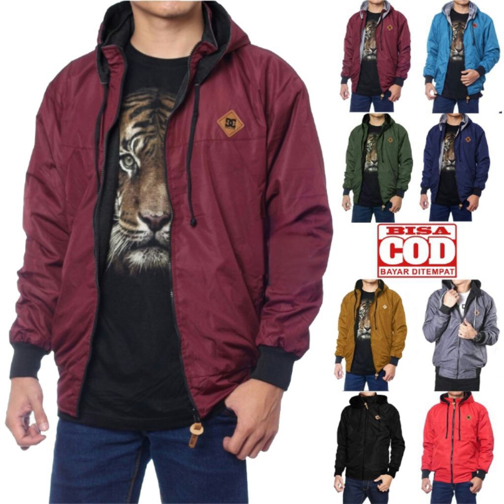Jaket Parasut Bolak-balik Pria dan Wanita Unisex BB ukuran jumbo