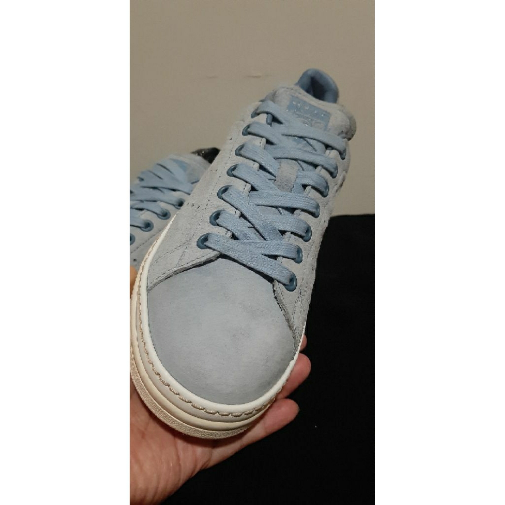 Jual sepatu Adidas Stan Smith warna biru muda size 39½ insole 24½ preloved/seken/second/bekas