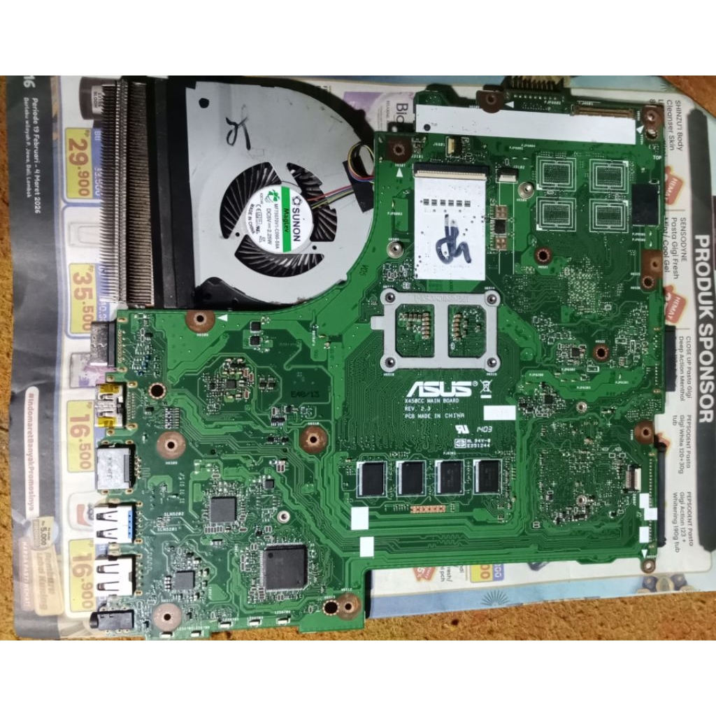 motherboard laptop Asus x450cc Intel celeron