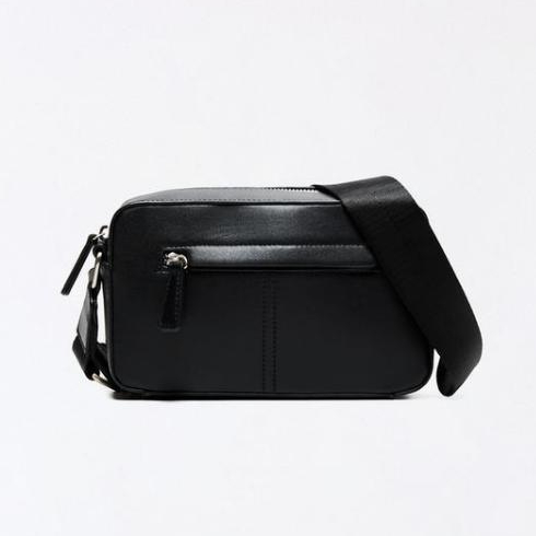 BERSHKA tas selempang pria kasual daily crossbody bag full black sling bag