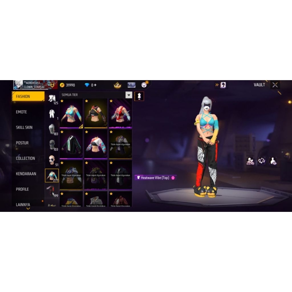 AKUN FF SPEK MAX 2 EVO TINJU COWOK/CEWE