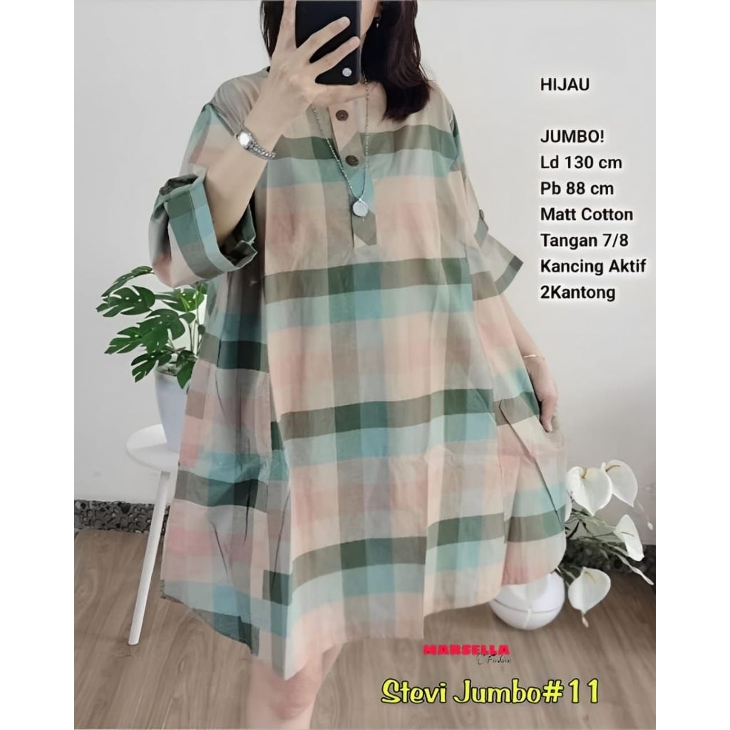 icika kemeja flanel import N&D kemeja wanita jumbo ld 120 xl xxl kemeja tunik baju atasan kekinian k