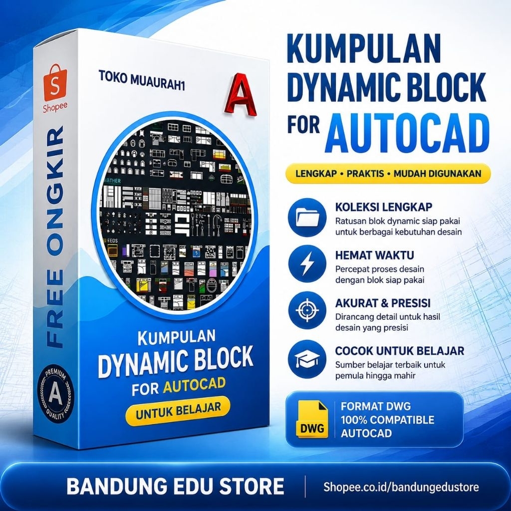 Kumpulan Dynamic Block AutoCAD DWG 2D Terlengkap Arsitektur Interior Sipil Siap Pakai File