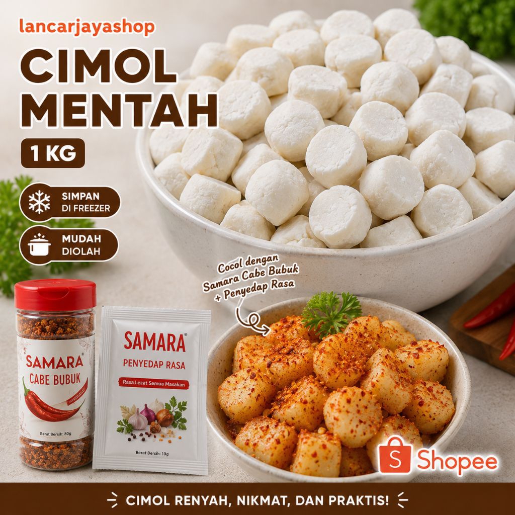 cimol mentah kiloan khas garut 1kg, cimol bojot, garut