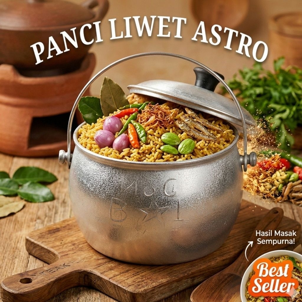 Kastrol Liwet 2Liter - Alumunium Tebal Awet Panas Merata COD Panci Liwet 3Liter Astro