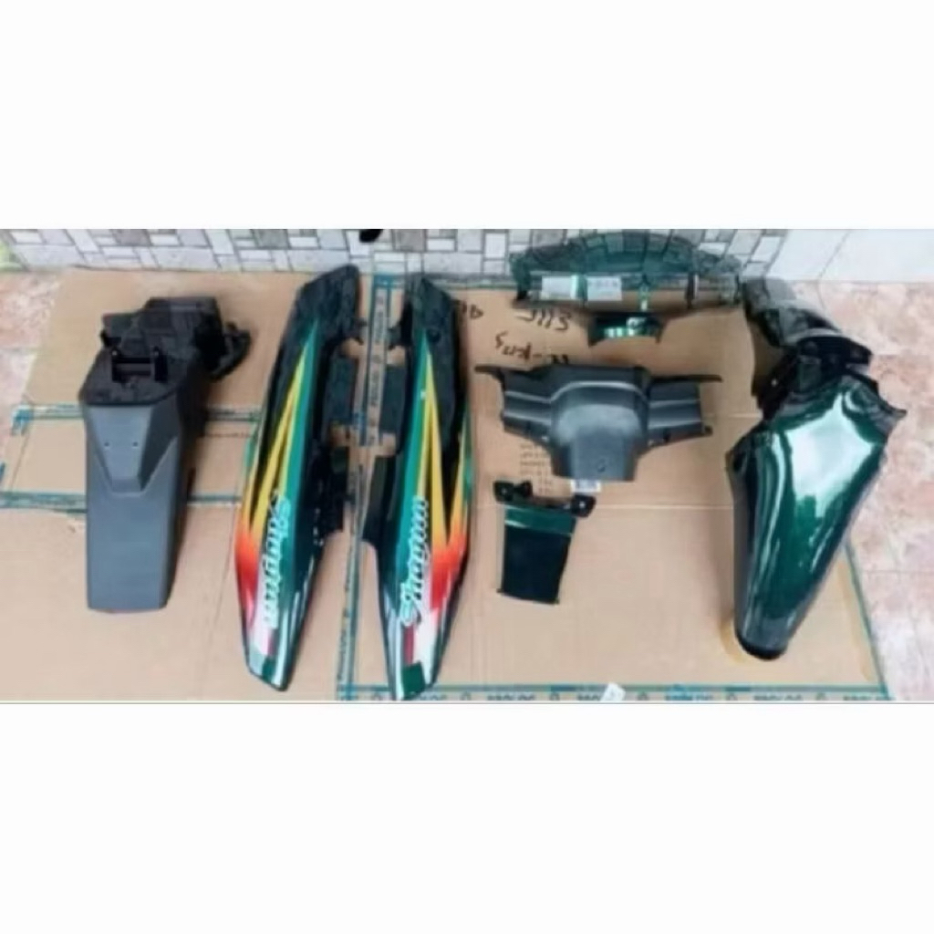 Paket hemat cover body suzuki shogun kebo warna hijau botol