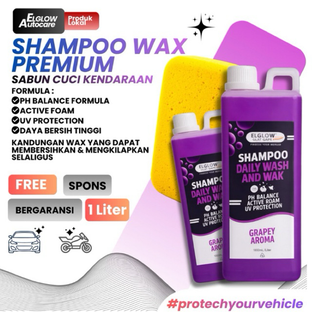 Elglow - Wash Wax | Shampoo Motor dan Mobil Hi-Foam Ph-Balanced
