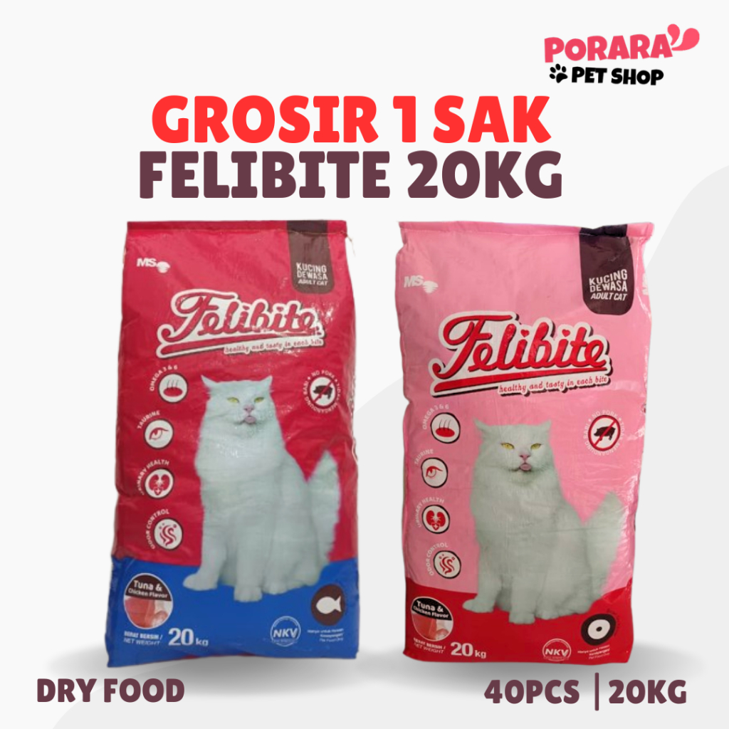Grosir 1 Sak 20kg | Felibite Makanan Kucing Kering Murah 500gr Tuna Dry Food Pakan Kucing Bentuk Ika