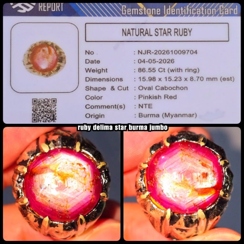batu permata Ruby star Burma Myanmar jumbo windusara