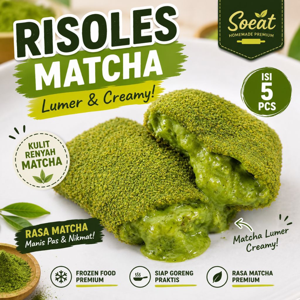 Risoles Frozen Bandung Matcha SoEAT | Risol Premium Lumer Crispy Isi 5