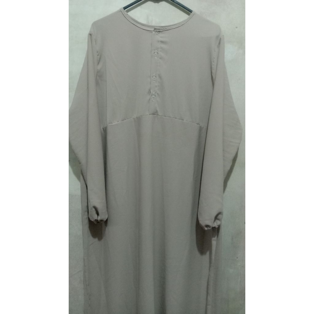 Gamis Big Size Ld 120cm Busui Friendly Wudhu friendly warna Cream