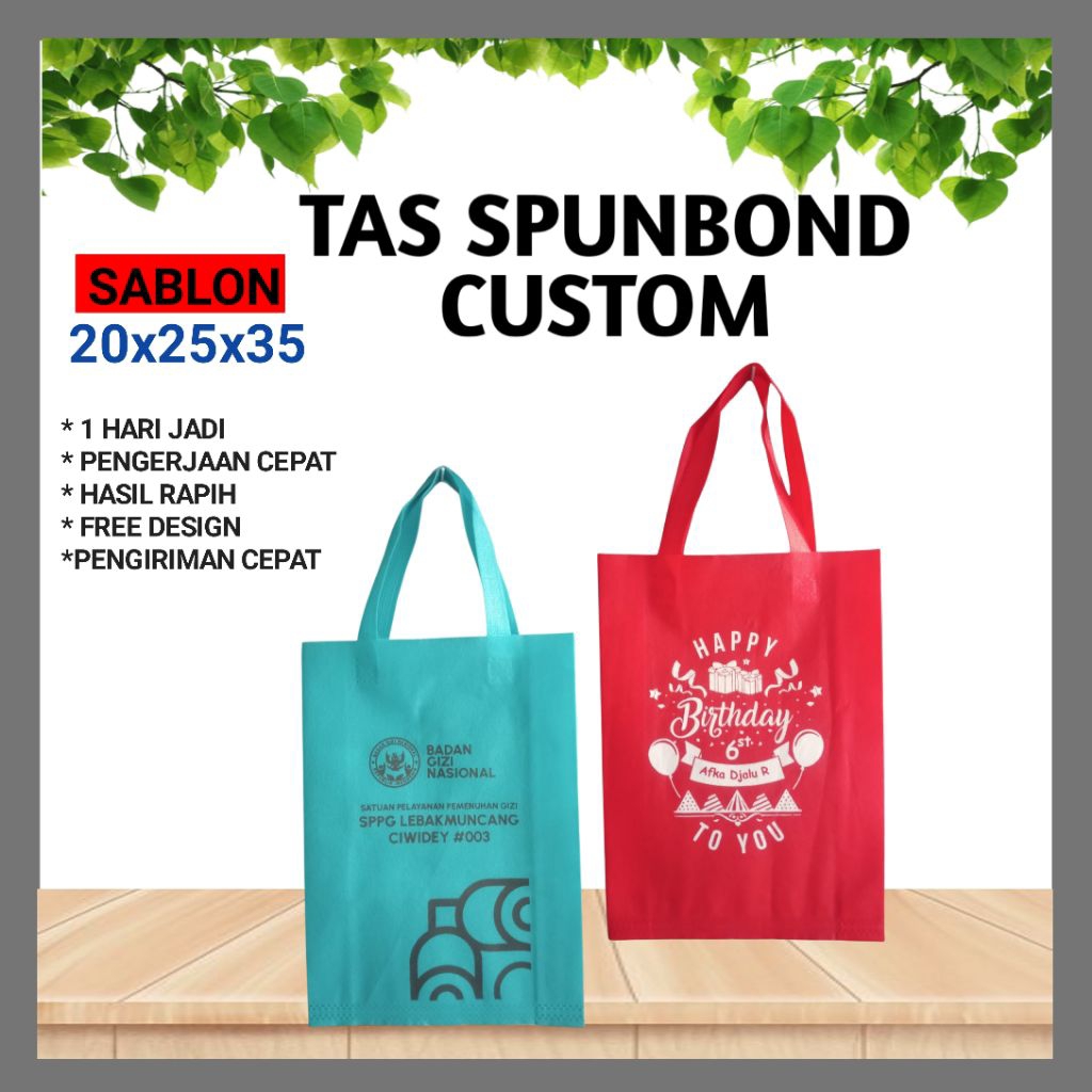 Tas Spunbond 20x25x8 Sablon