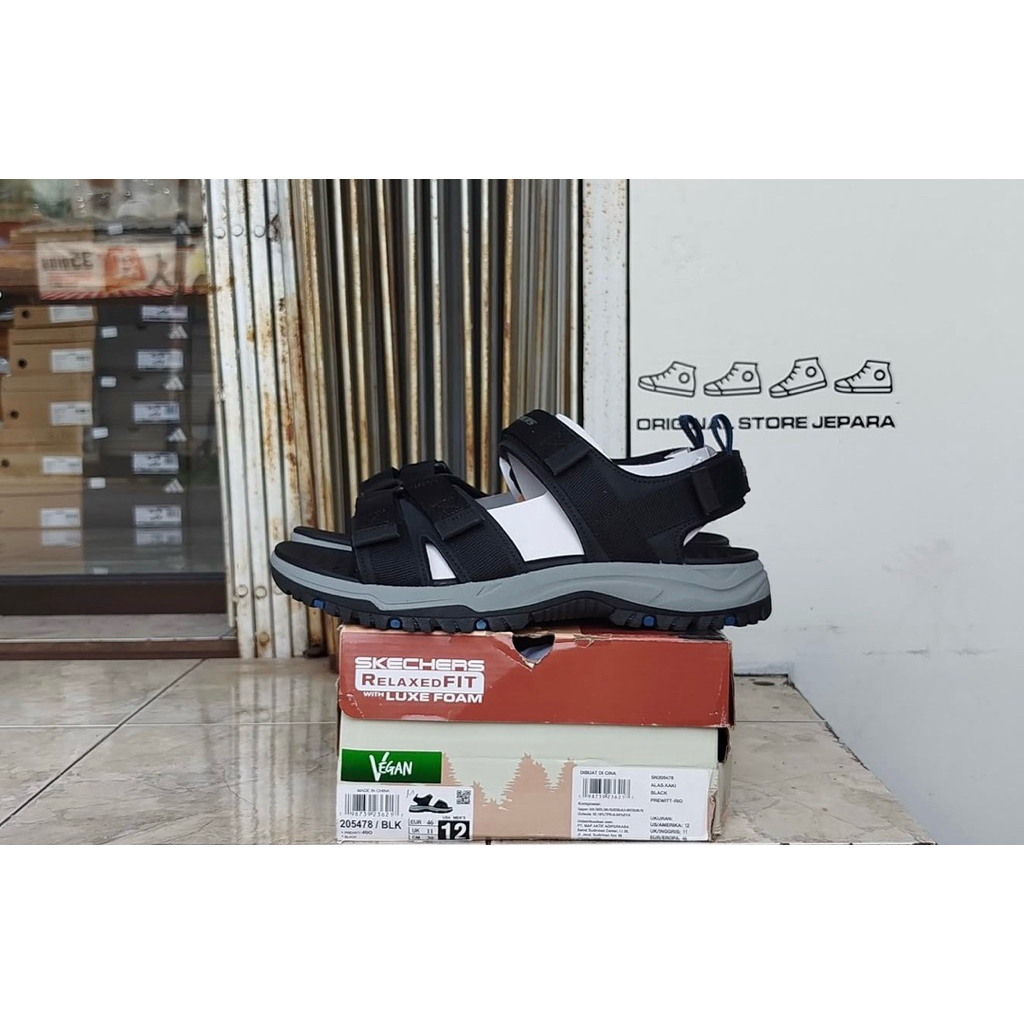 SIZE 46(30cm) SKECHERS SANDAL ORIGINAL 100% ART 205478/BLK