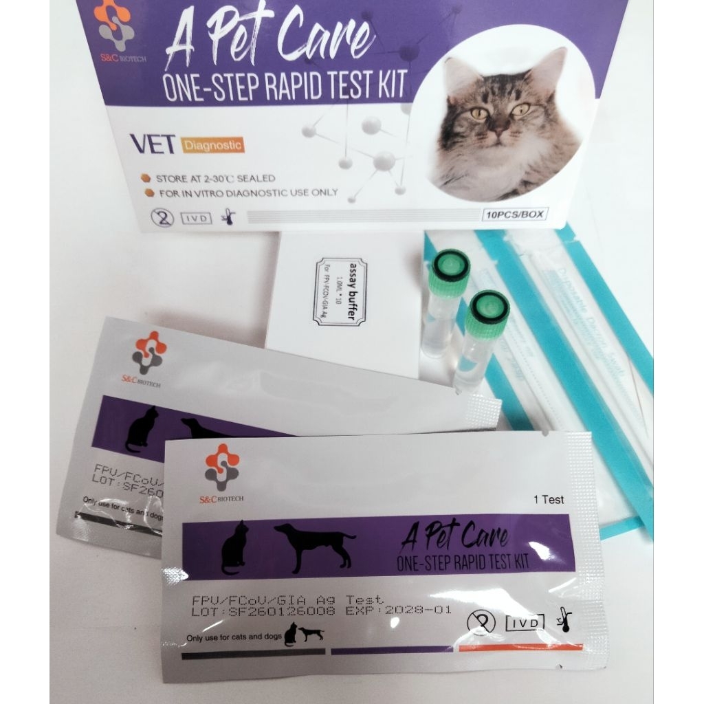 Combo 3 FPV Ag+FCoV Ag+GIA Ag/Feline Panleucopenia Virus Antigen - Feline Coronavirus Antigen - Feli