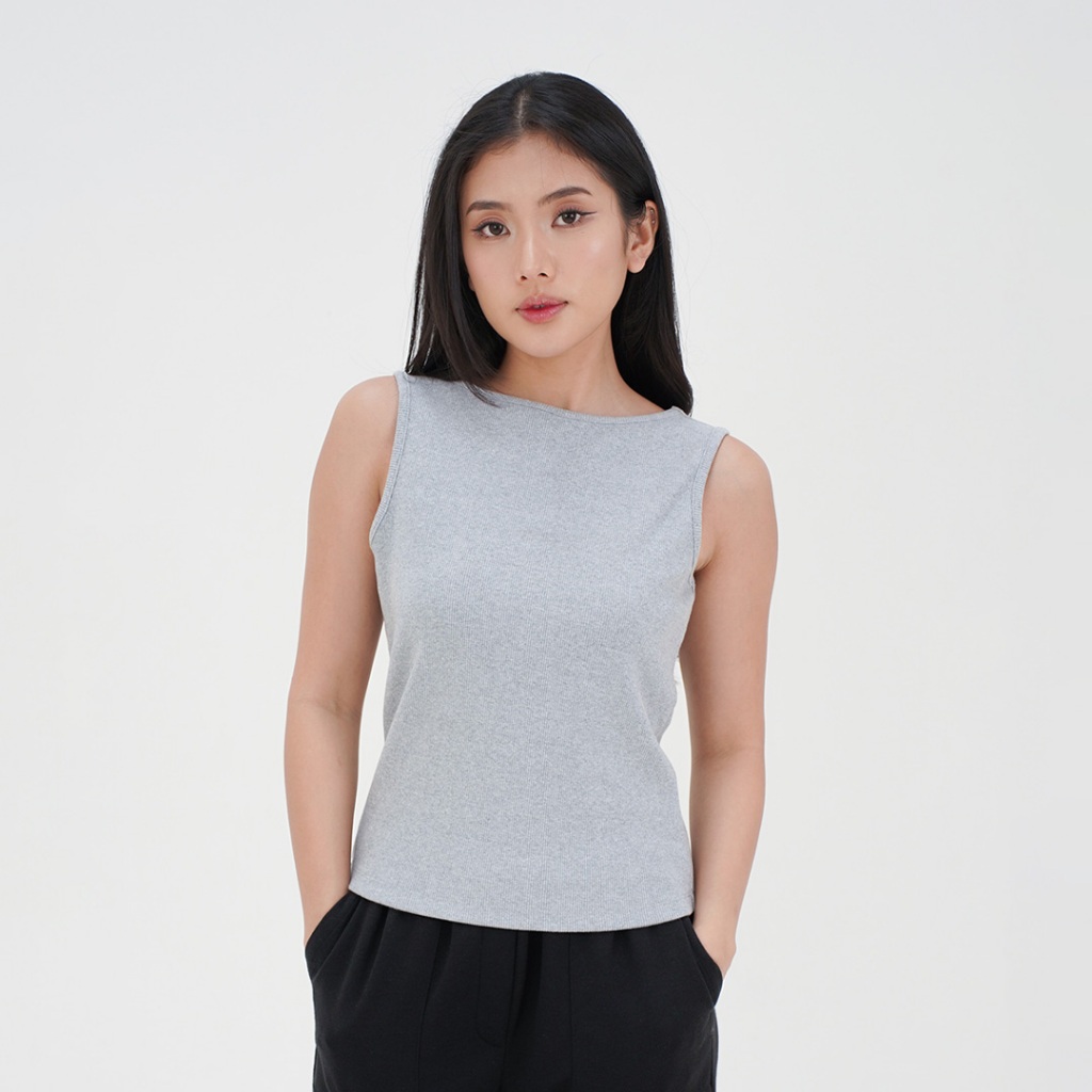 ZIANDGLO Namie Boat Neck Tanktop | Tanktop Wanita - Rib Knit