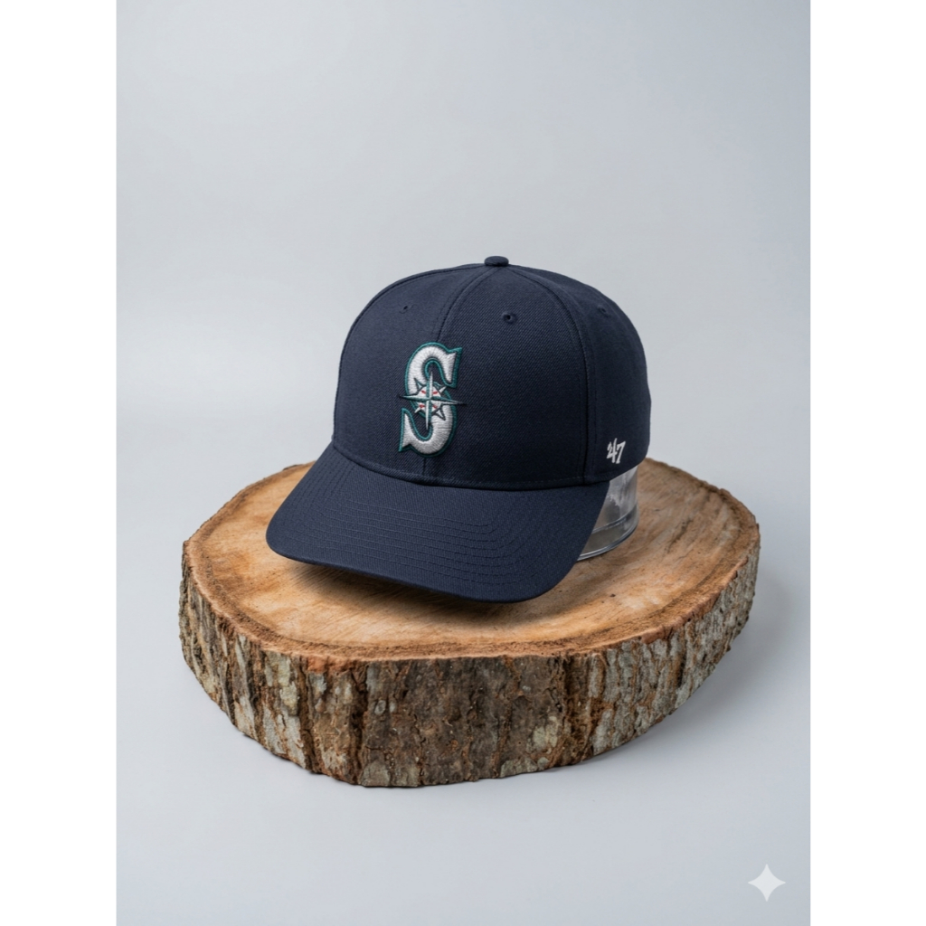Topi Vintage MLB Seattle Mariners Compass Logo by '47 Brand - Navy Gray Underbrim