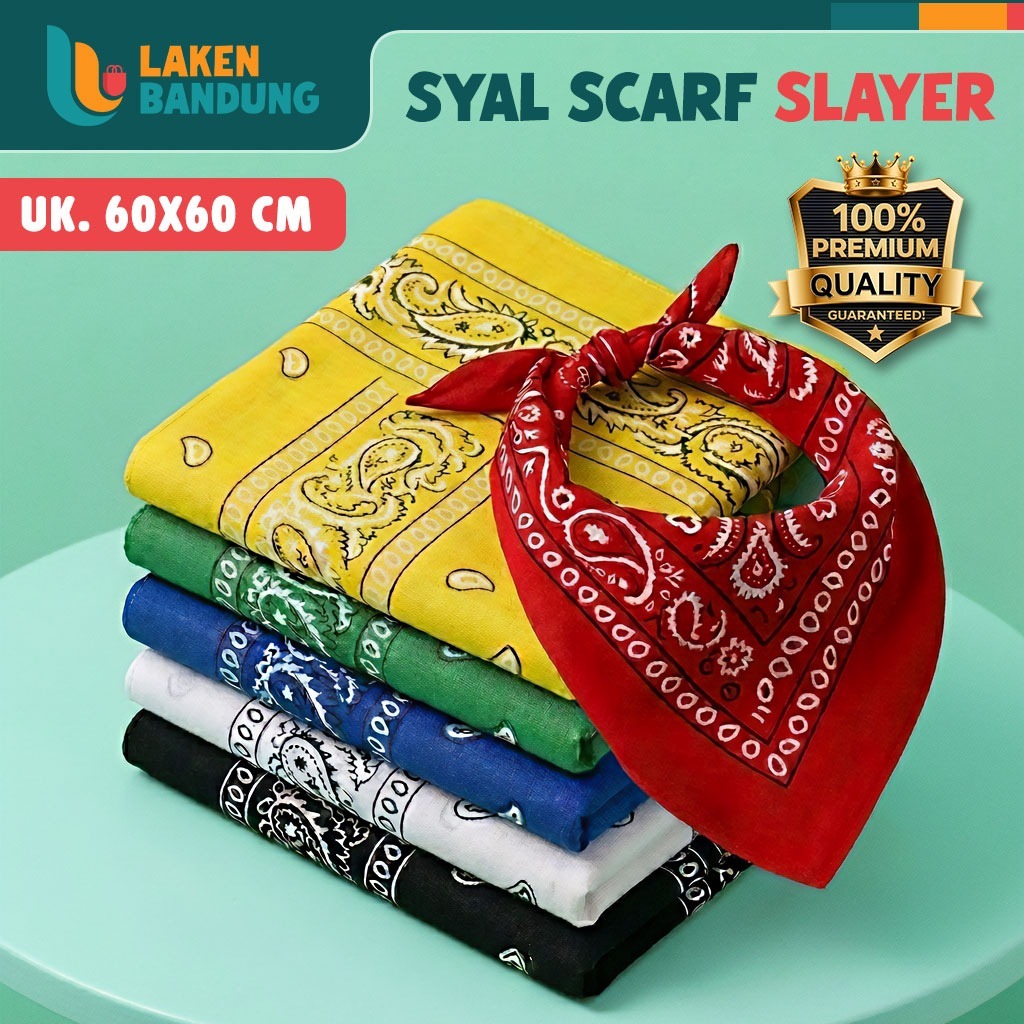 Bandana Scarf Slayer / Scarf Bandana Slayer Hip Hop Retro Punk 60x60