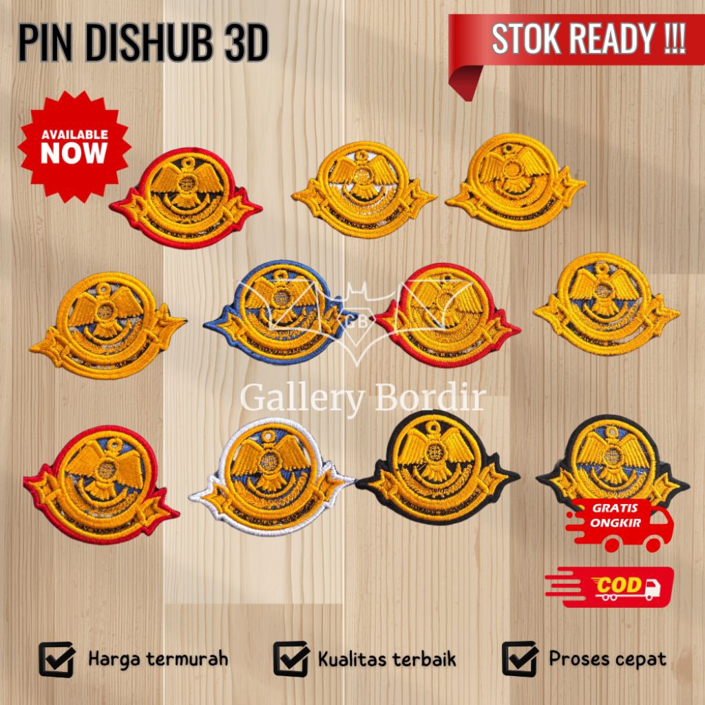 TERLARIS  bordir pin dishub timbul | pin kemenhub murah