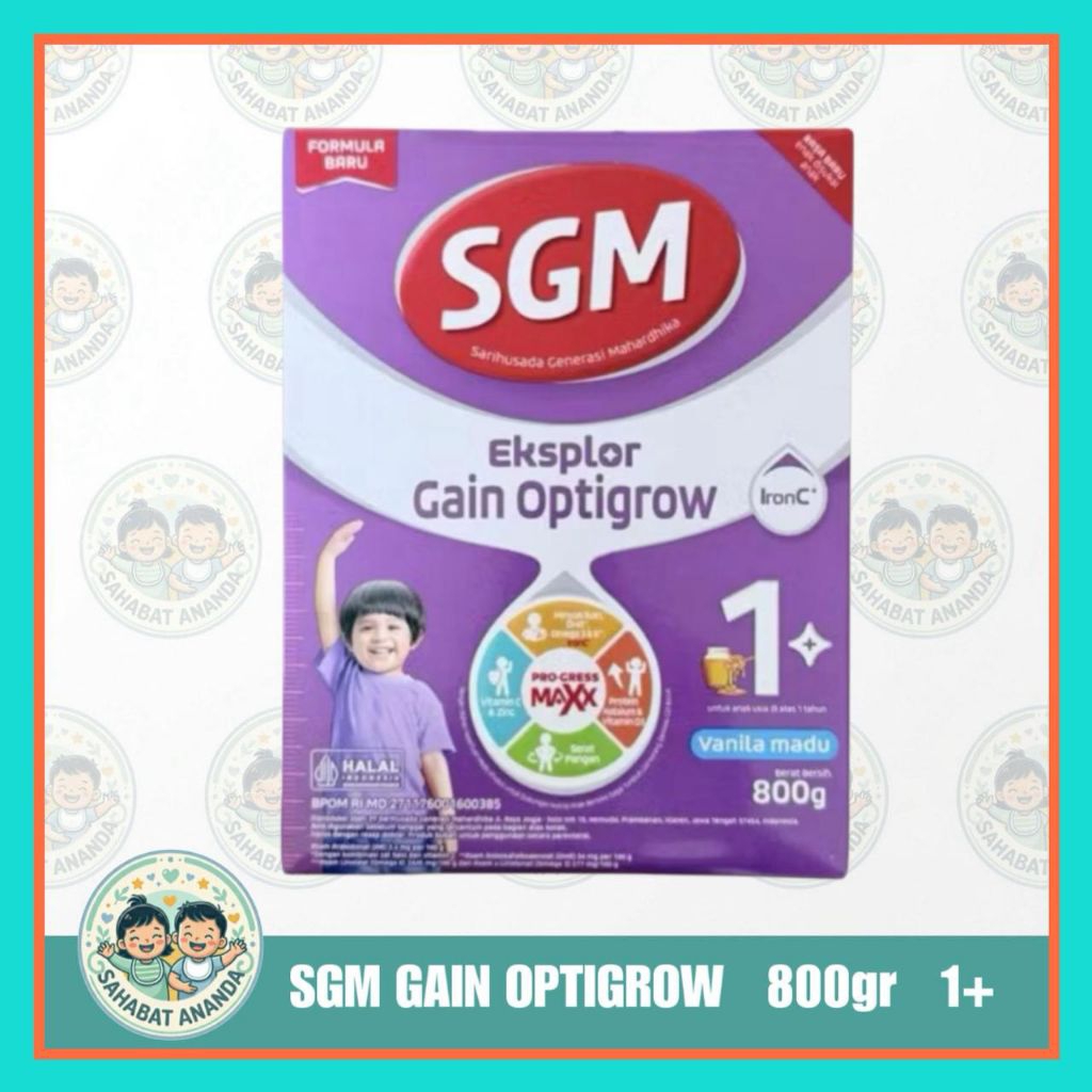 SGM GAIN OPTIGROW VANILLA MADU 800gr 1+ Sahabat Ananda