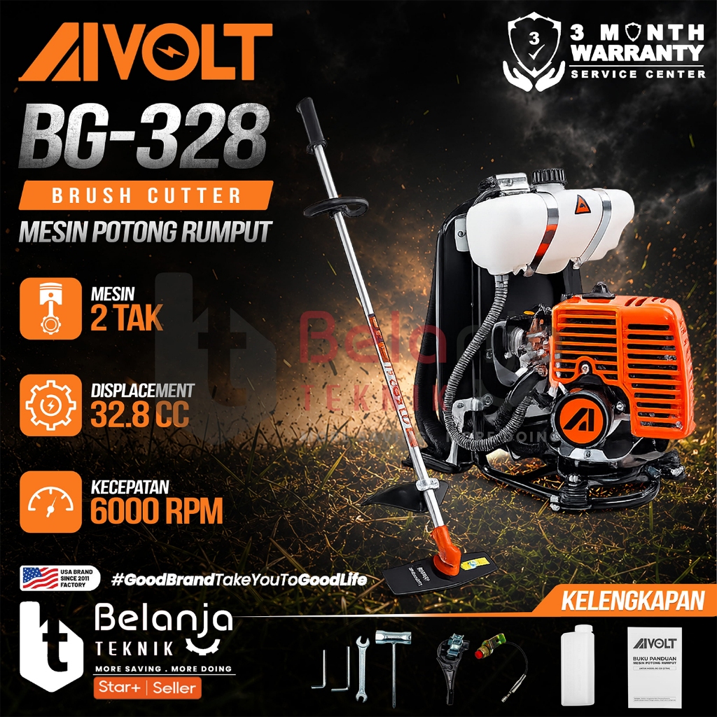 Mesin Potong Rumput Gendong Aivolt BG 328 BG-328P Brush Cutter 2 Tak Bensin  BG-328 BG 328 P