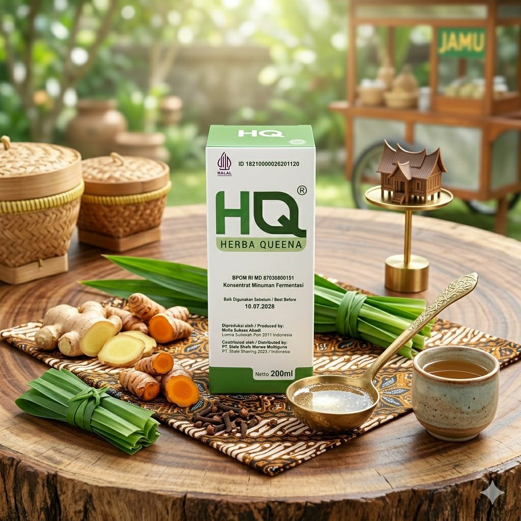 KONSENTRAT MINUMAN FERMENTASI HERBA QUEENA HQ - 220 ML | Minuman Kesehatan Alami Ekstrak Herbal