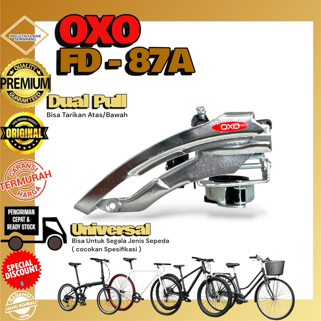 ( OXO FD-87A ) Fd Sepeda Universal 3sp Front Derailleur Mtb Seli Lipat Gunung Federal Commuter Hybri