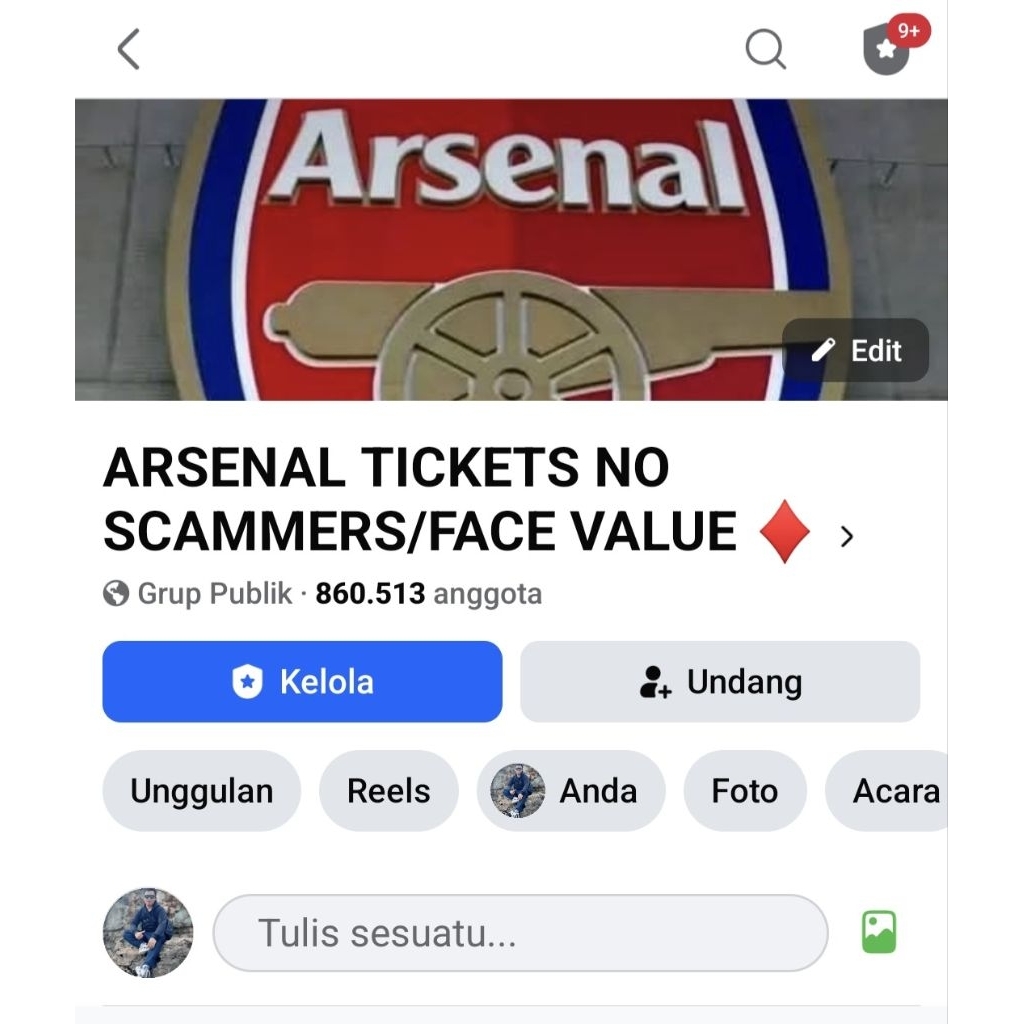 grup Facebook bola